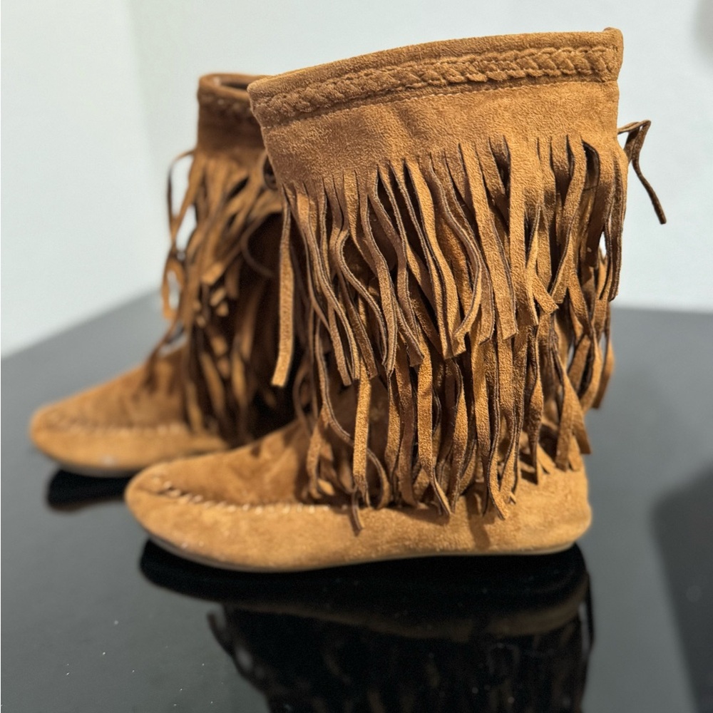 Rampage Tan Fringe Boots